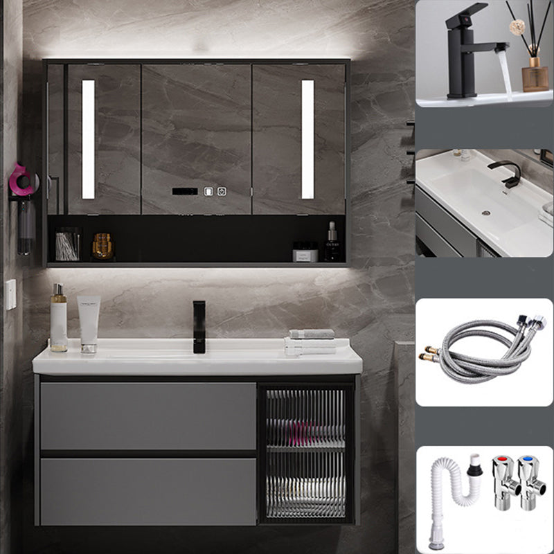 Contemporary Sink Vanity Bathroom Vanity Cabinet with Mirror Cabinet