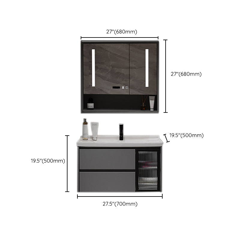 Contemporary Sink Vanity Bathroom Vanity Cabinet with Mirror Cabinet