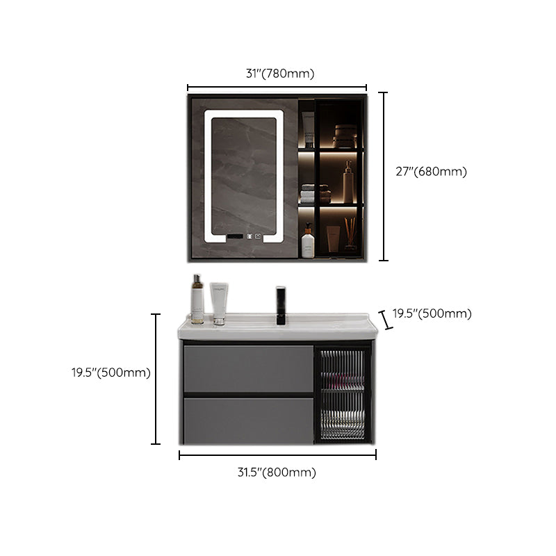 Contemporary Sink Vanity Bathroom Vanity Cabinet with Mirror Cabinet