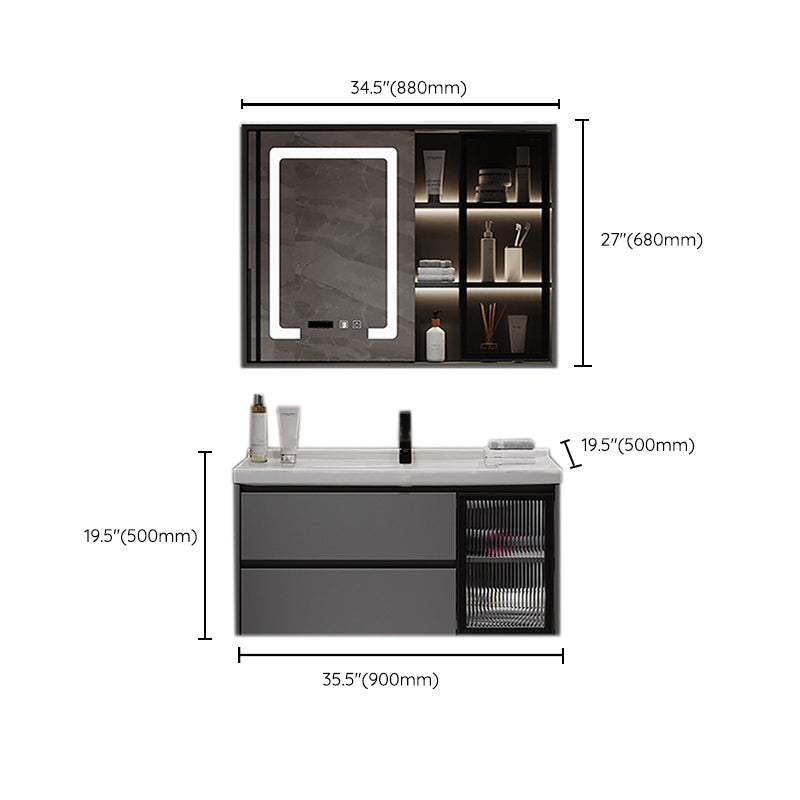 Contemporary Sink Vanity Bathroom Vanity Cabinet with Mirror Cabinet