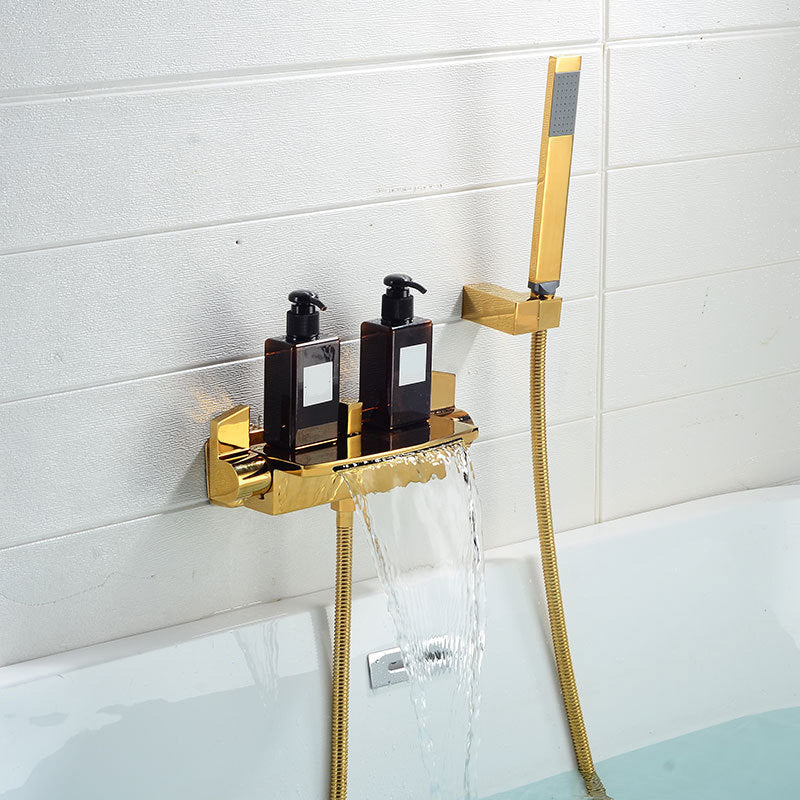 Wall Mount Tub Faucet One Handle Waterfall Tub Spout Trim with Knob