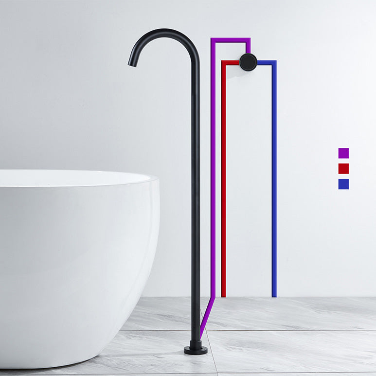 Floor Mounted Freestanding Tub Filler 1-Handle High Arc Tub Faucet