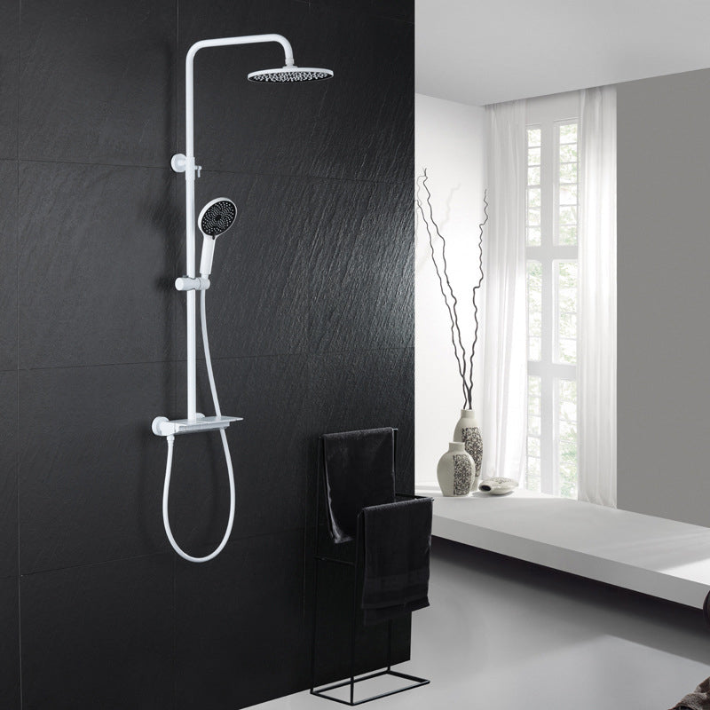 Wall Mounted Modern Square Metal  Shower Brass Shower Head Shower Faucet