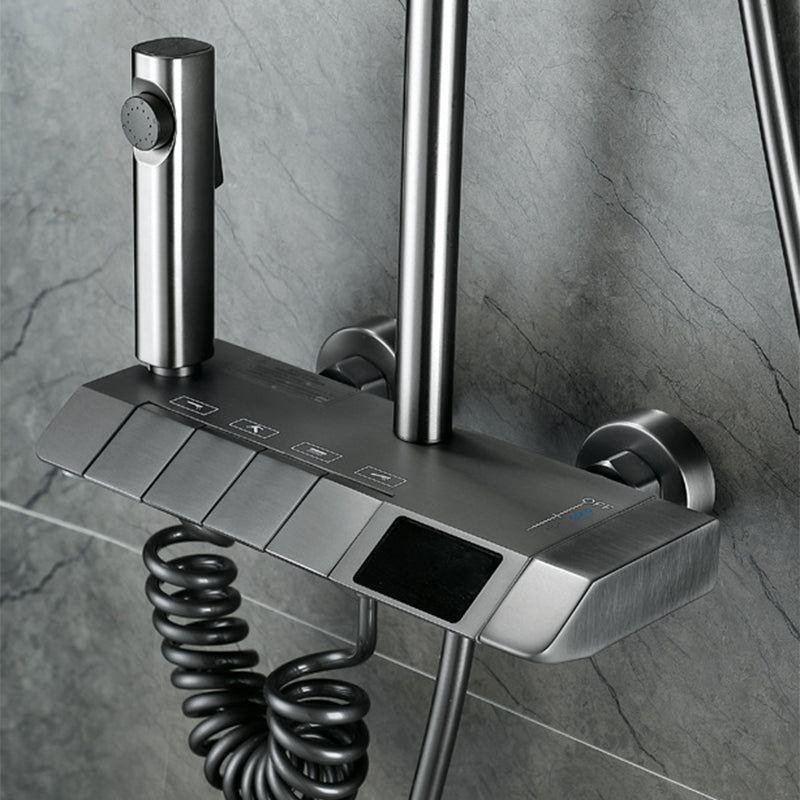 Wall Mounted Modern Square Metal  Shower Brass Shower Head Shower Faucet