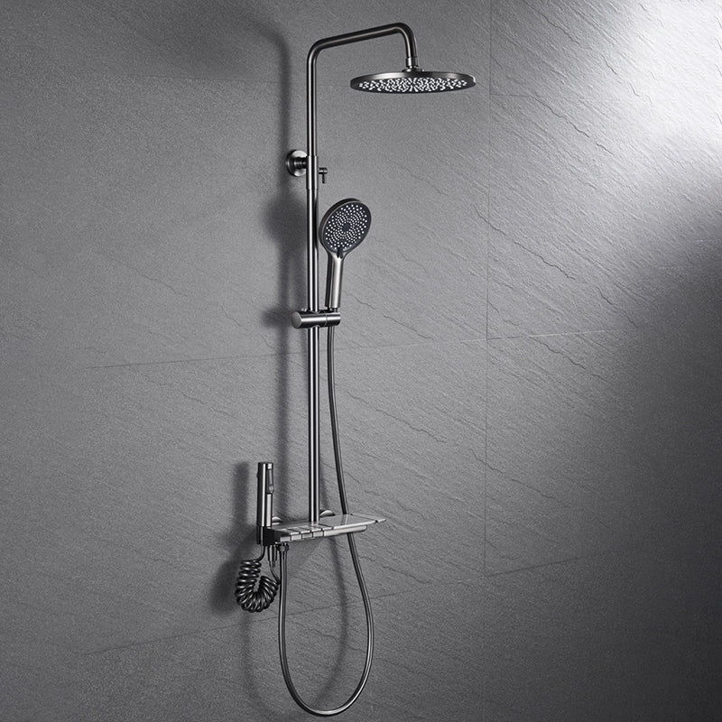 Wall Mounted Modern Square Metal  Shower Brass Shower Head Shower Faucet