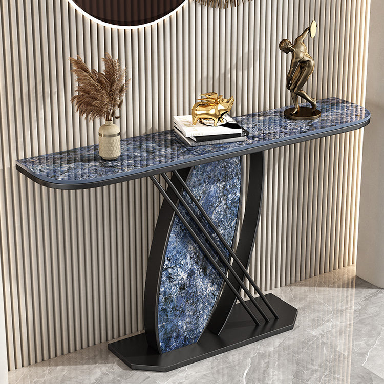 Contemporary Half Moon Console Accent Table Antique Finish Sofa Console Table