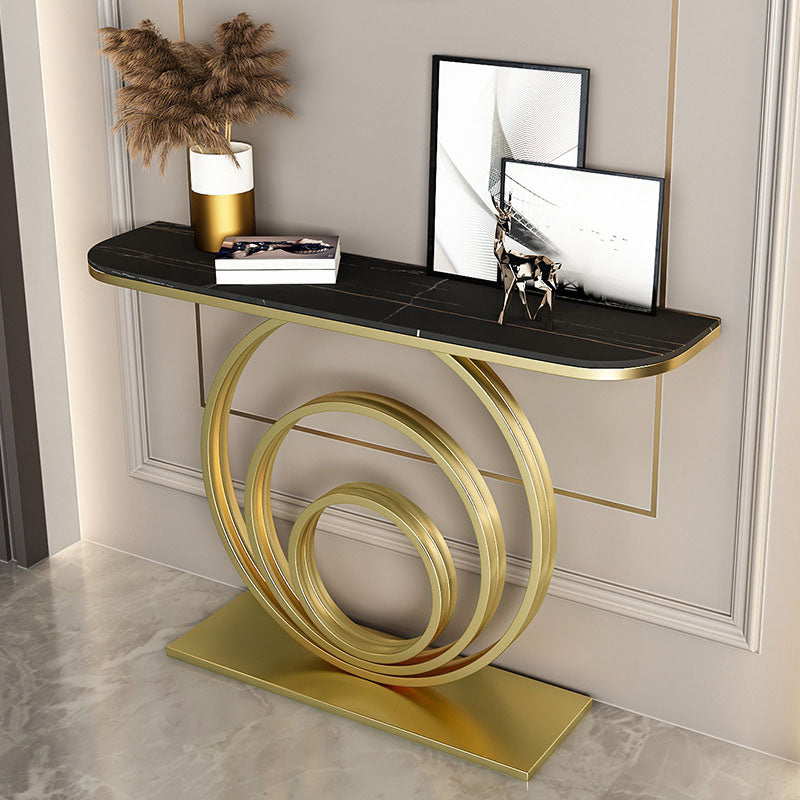 31.5-inch Tall Accent Table Stone Glam Console Table with 1 Shelf