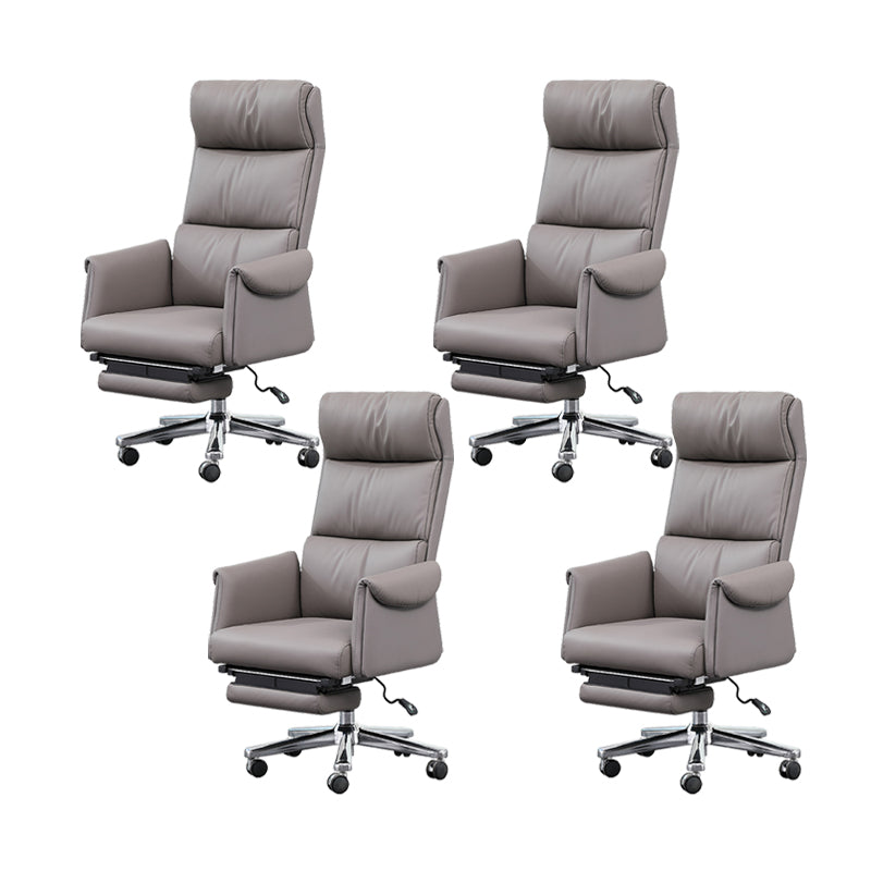 Contemporary Adjustable Faux Leather Chair Executive High Back Swivel Chair
