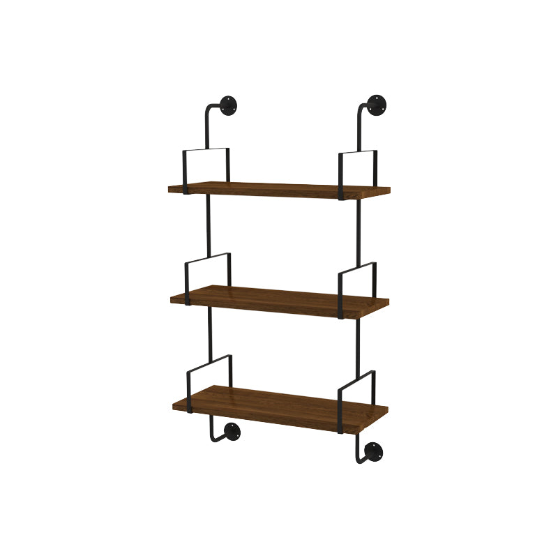 Modern Wall Mounted Bookcase Wood Natural Bookshelf with Shelves