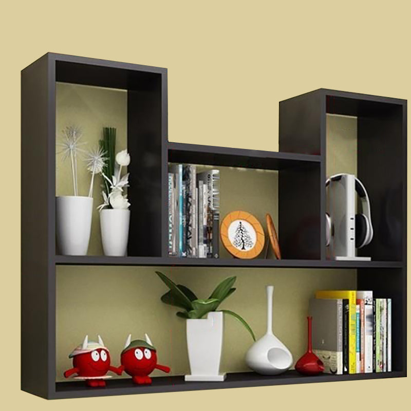 Modern Engineered Wood Bookcase Floating Wall Mounted Bookshelf