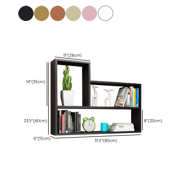 Modern Engineered Wood Bookcase Floating Wall Mounted Bookshelf
