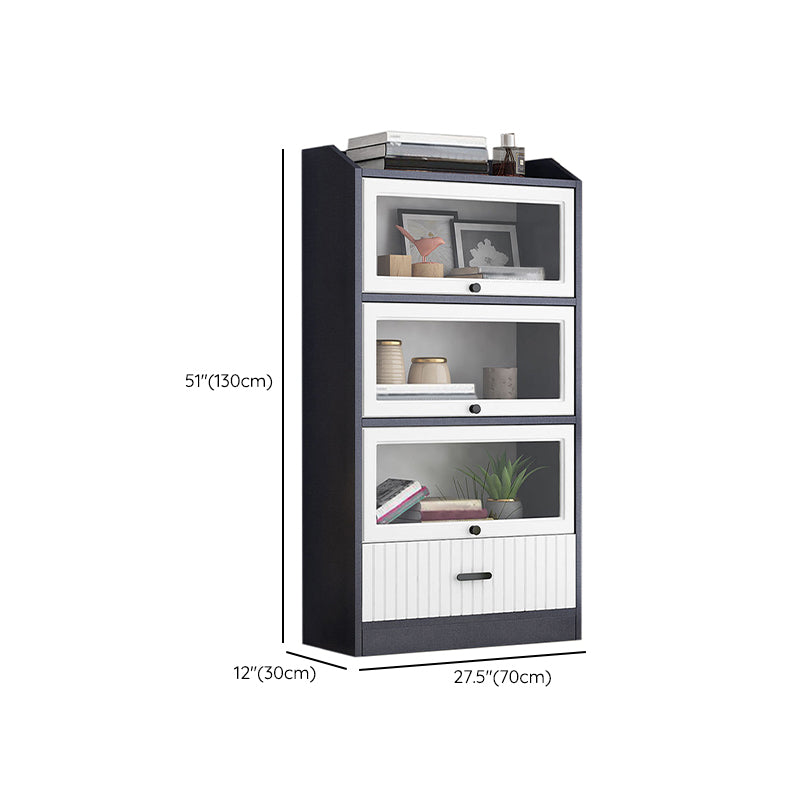 Contemporary Wood Bookshelf Standard Book Shelf for Home Office 11.8" Wide