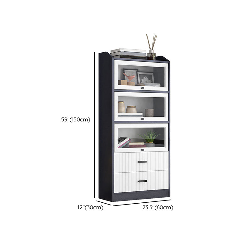 Contemporary Wood Bookshelf Standard Book Shelf for Home Office 11.8" Wide