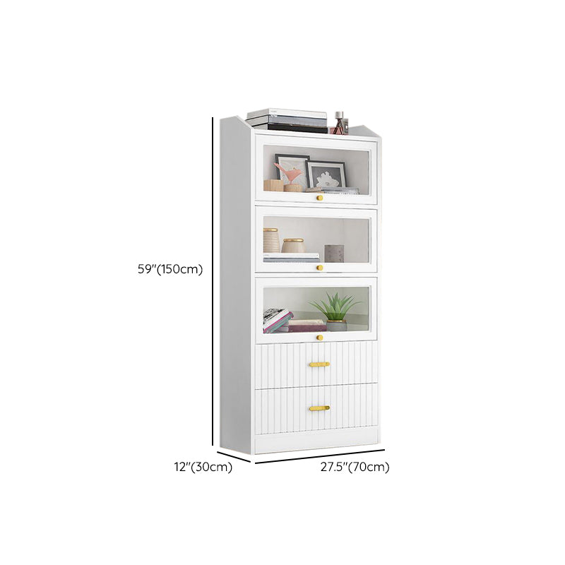 Contemporary Wood Bookshelf Standard Book Shelf for Home Office 11.8" Wide