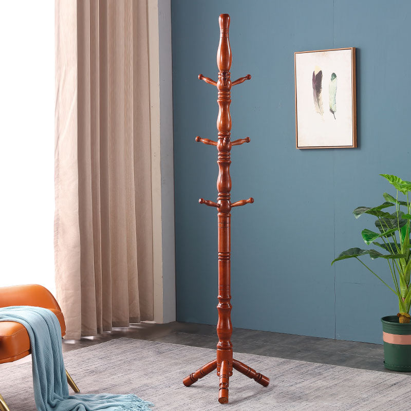 71"H Solid Wood Coat Rack European Style Hanger Ash Wood Modern Hall Tree