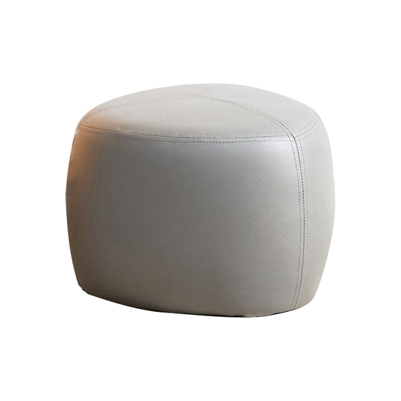 Modern Pouf Ottoman Faux Leather Upholstered Solid Color Triangle Shape Ottoman