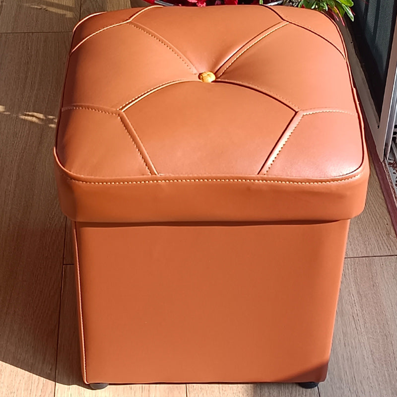 Black Water Resistant Pouf Color Piece Square Pouf for Home Decor