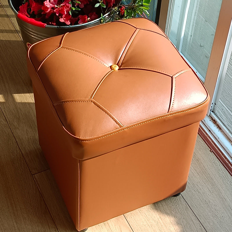 Black Water Resistant Pouf Color Piece Square Pouf for Home Decor