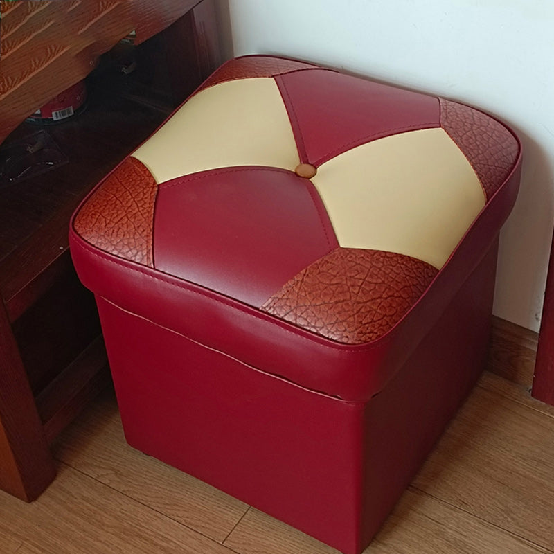 Black Water Resistant Pouf Color Piece Square Pouf for Home Decor