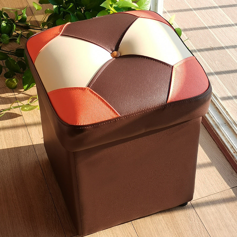 Black Water Resistant Pouf Color Piece Square Pouf for Home Decor