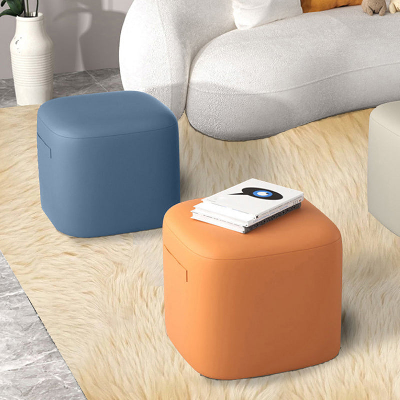 Orange Modern Pouf Square Stain Resistant Pouf for Home Decor