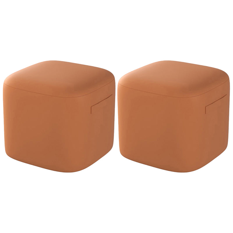 Orange Modern Pouf Square Stain Resistant Pouf for Home Decor