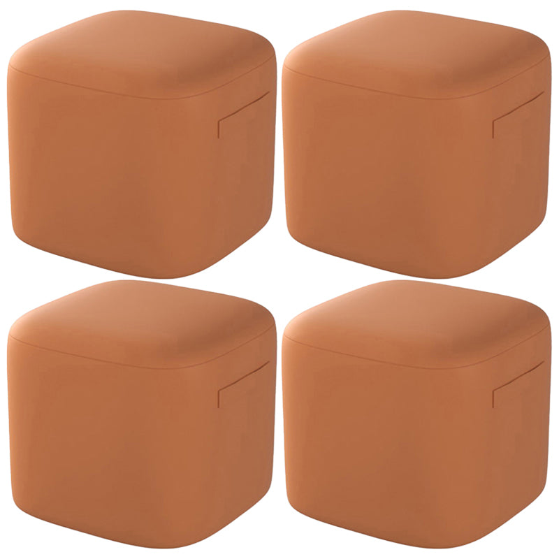 Orange Modern Pouf Square Stain Resistant Pouf for Home Decor