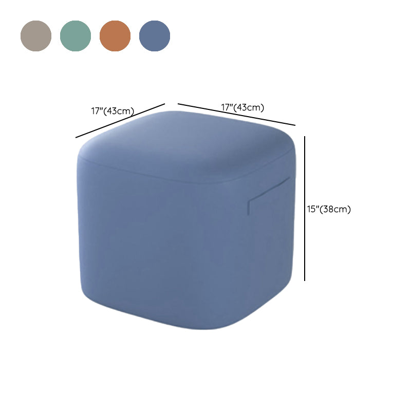 Orange Modern Pouf Square Stain Resistant Pouf for Home Decor