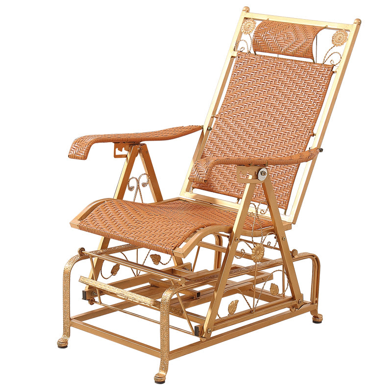 Modern Rocker Wicker Woven Rope Foldable Weather-Resistant Recliner Chair