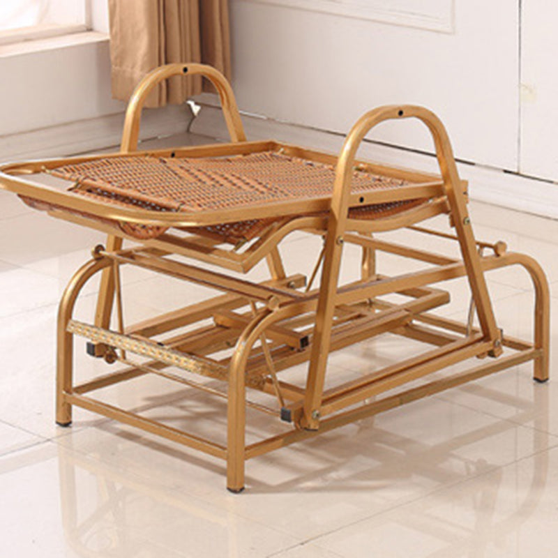 Modern Rocker Wicker Woven Rope Foldable Weather-Resistant Recliner Chair