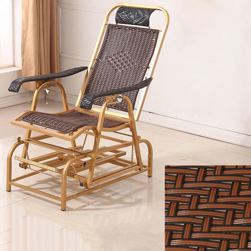 Modern Rocker Wicker Woven Rope Foldable Weather-Resistant Recliner Chair