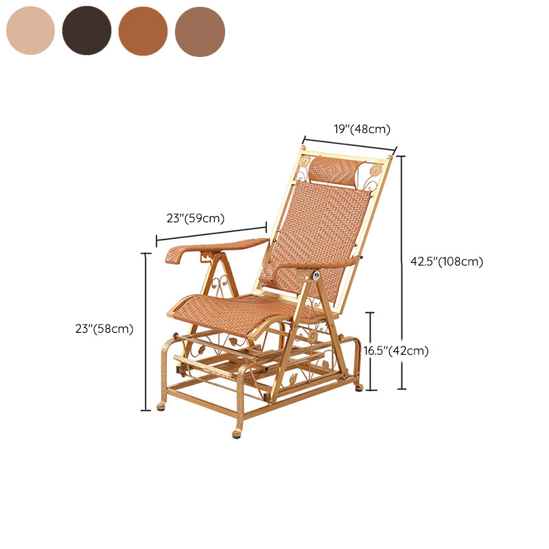 Modern Rocker Wicker Woven Rope Foldable Weather-Resistant Recliner Chair