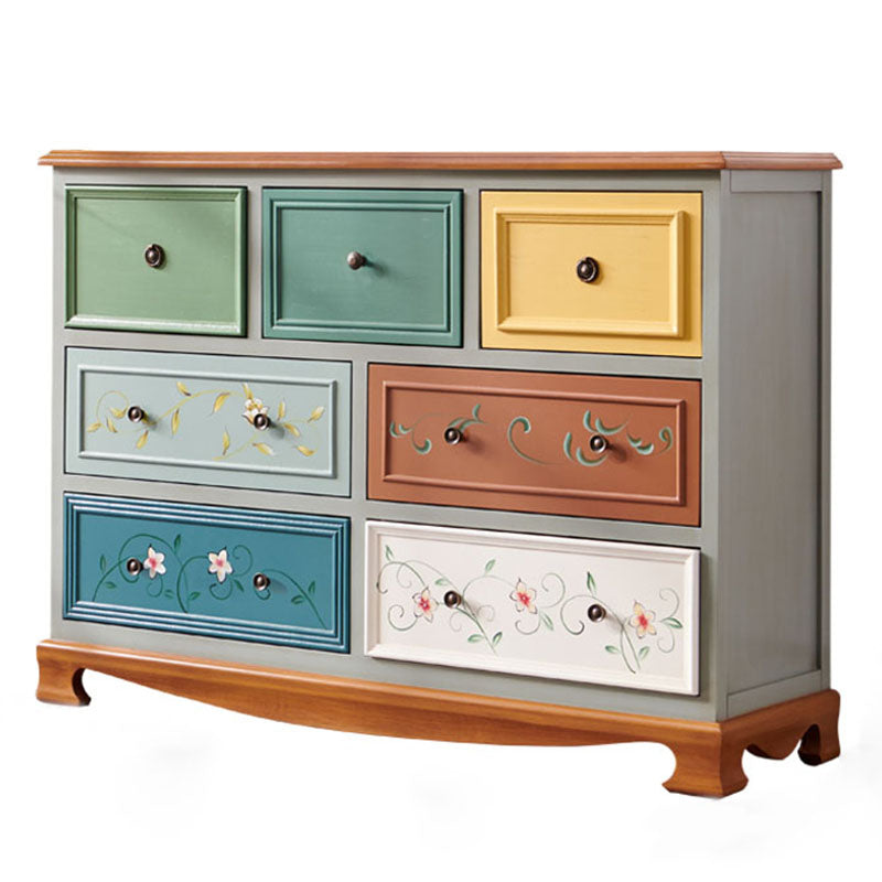 Nautical Storage Chest Solid Wood Dresser with 7/8/10/12 Drawers