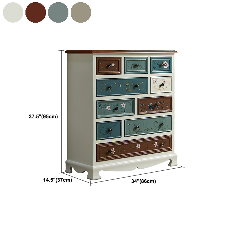 Nautical Storage Chest Solid Wood Dresser with 7/8/10/12 Drawers