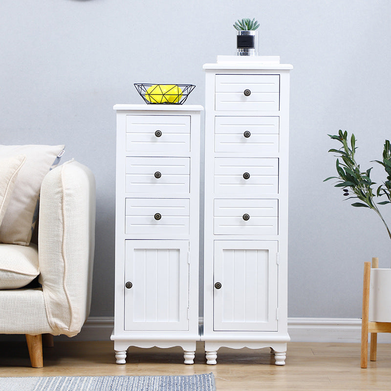 Nautical Vertical Solid Wood Storage Chest Bedroom Chest with Drawers