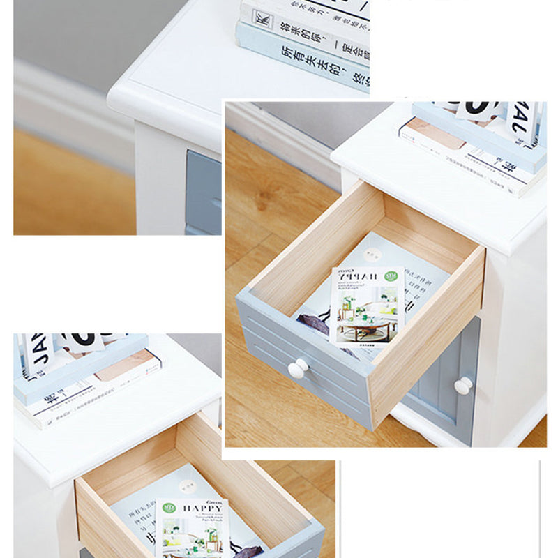 Nautical Vertical Solid Wood Storage Chest Bedroom Chest with Drawers