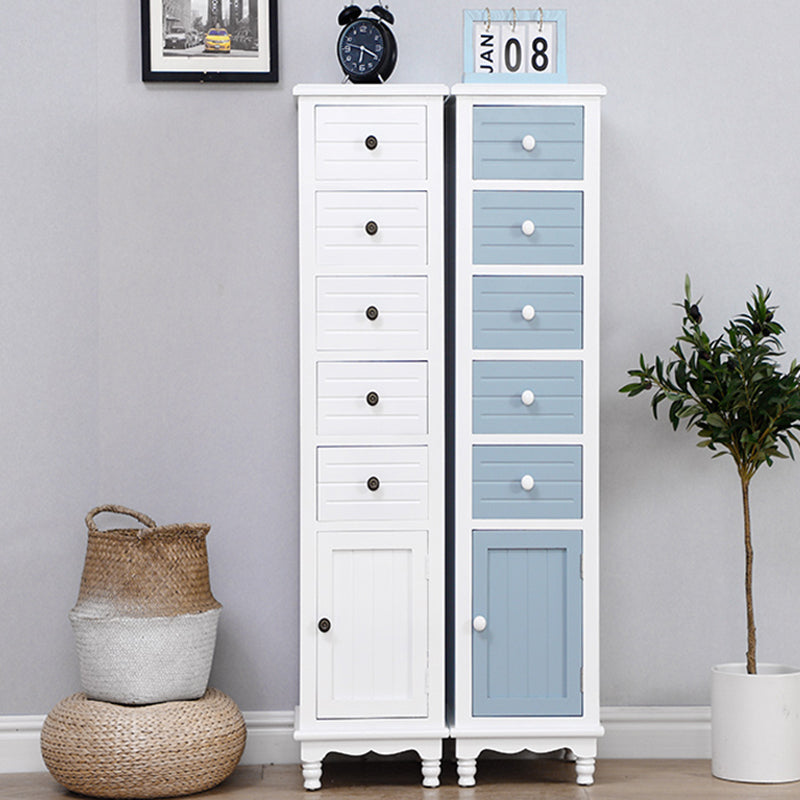 Nautical Vertical Solid Wood Storage Chest Bedroom Chest with Drawers