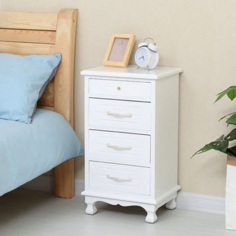 Nautical Vertical Solid Wood Storage Chest Bedroom Chest with Drawers