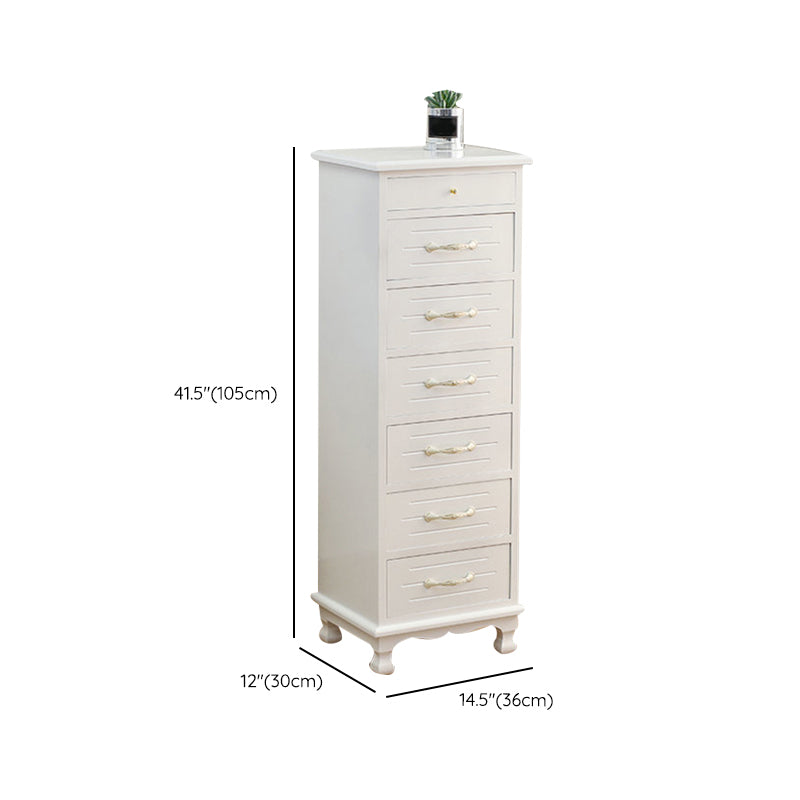 Nautical Vertical Solid Wood Storage Chest Bedroom Chest with Drawers