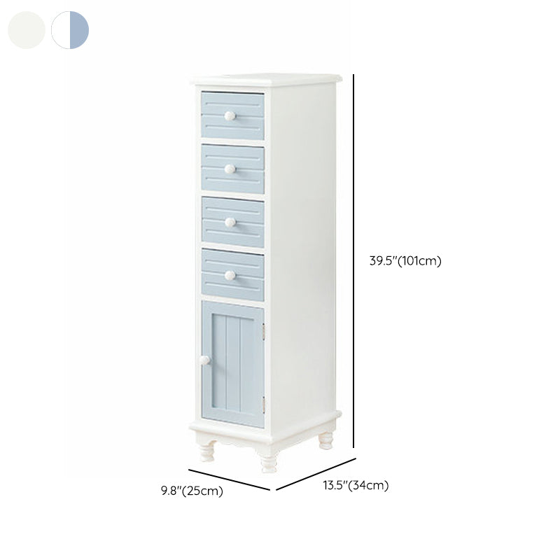 Nautical Vertical Solid Wood Storage Chest Bedroom Chest with Drawers