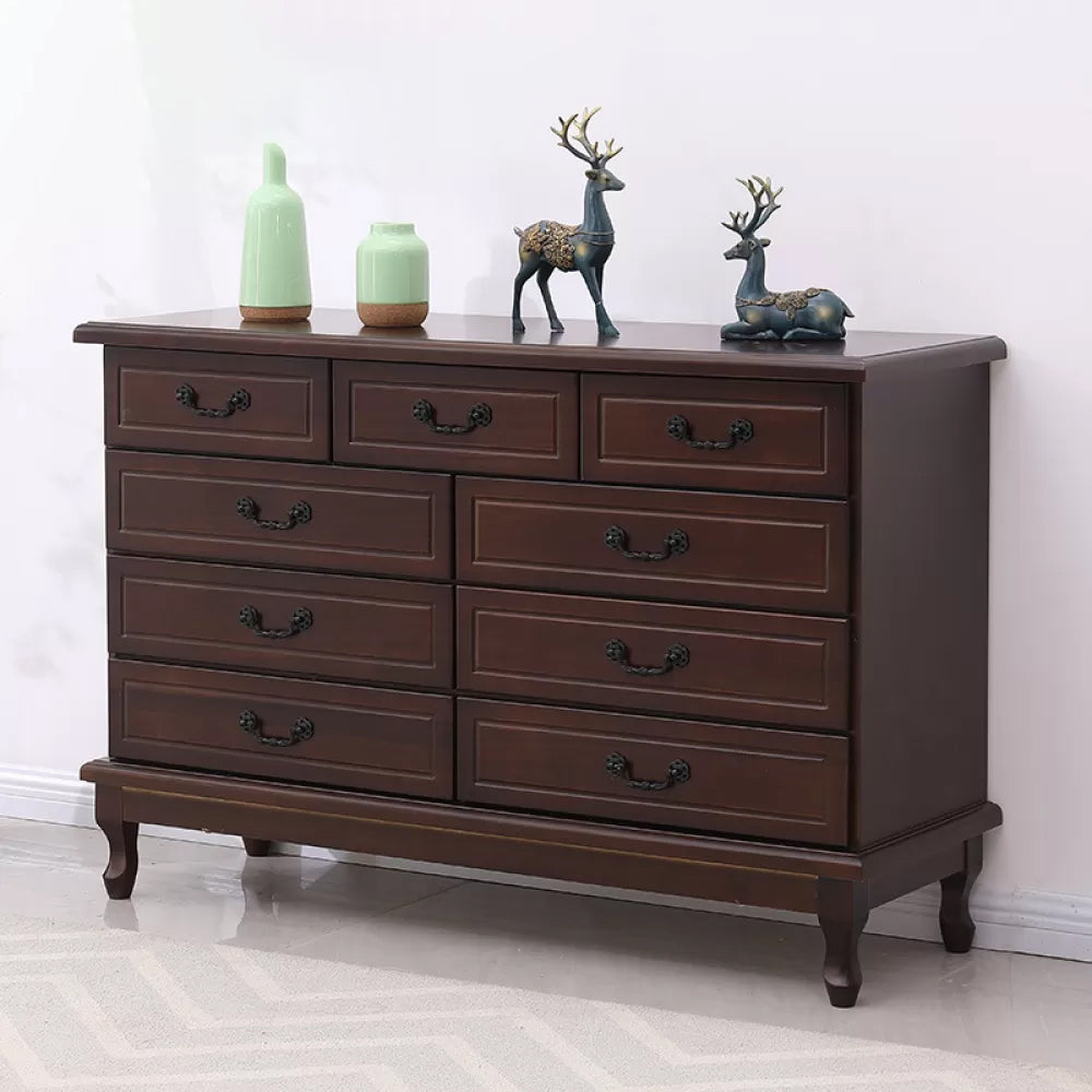 American Traditional Home Chest Solid Wood Storage Chest with Drawers