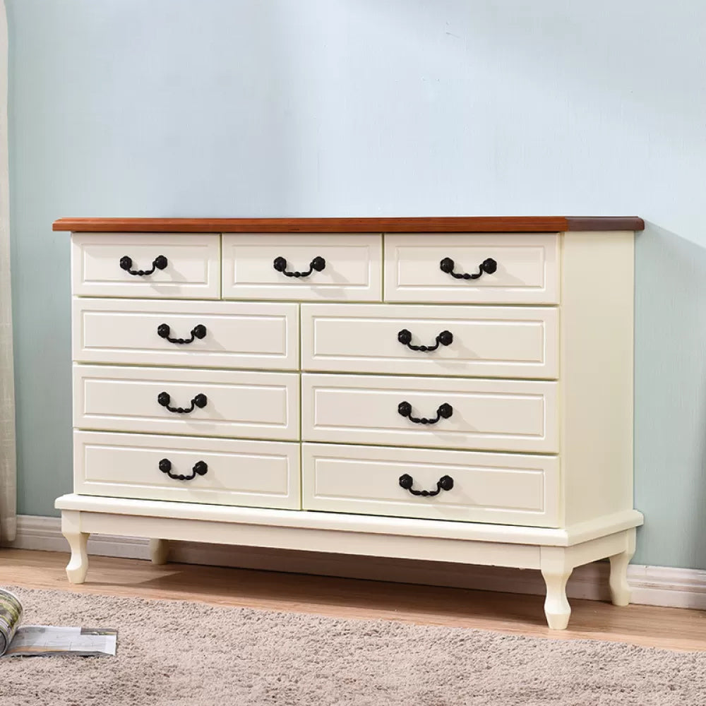American Traditional Home Chest Solid Wood Storage Chest with Drawers