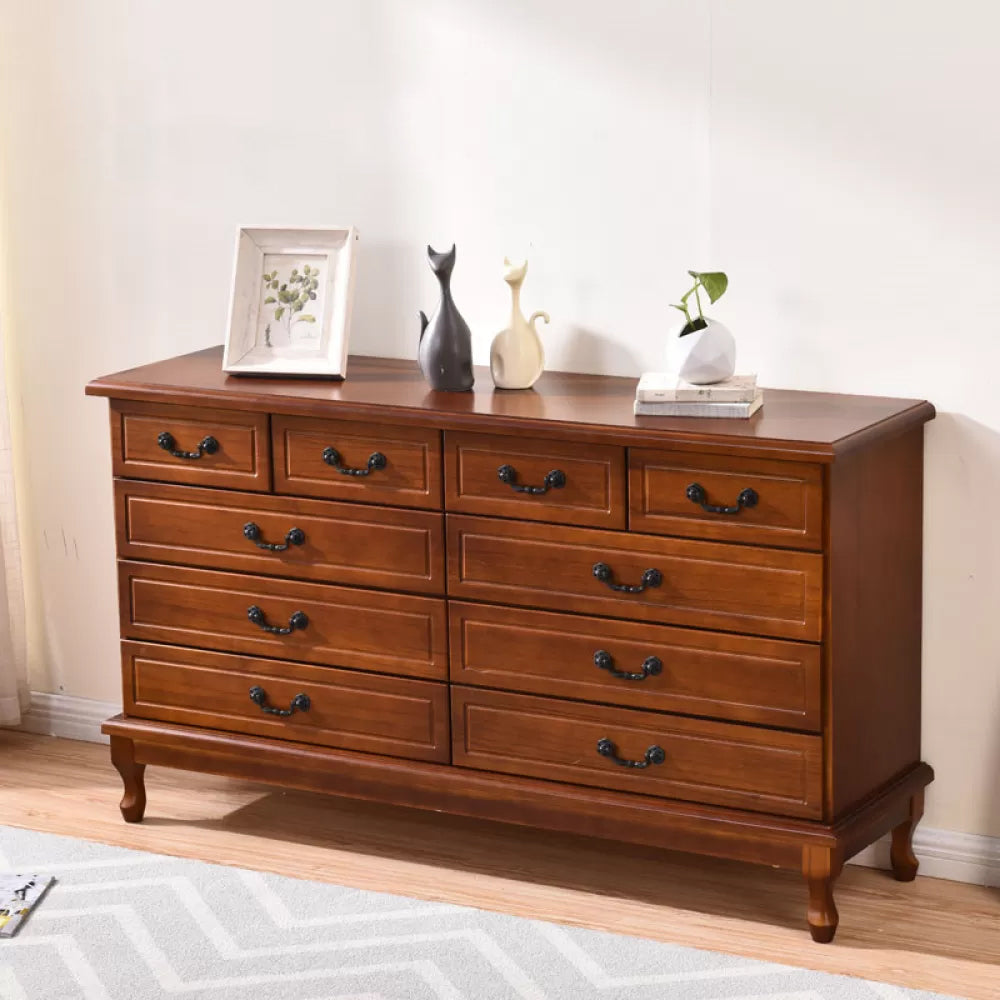American Traditional Home Chest Solid Wood Storage Chest with Drawers