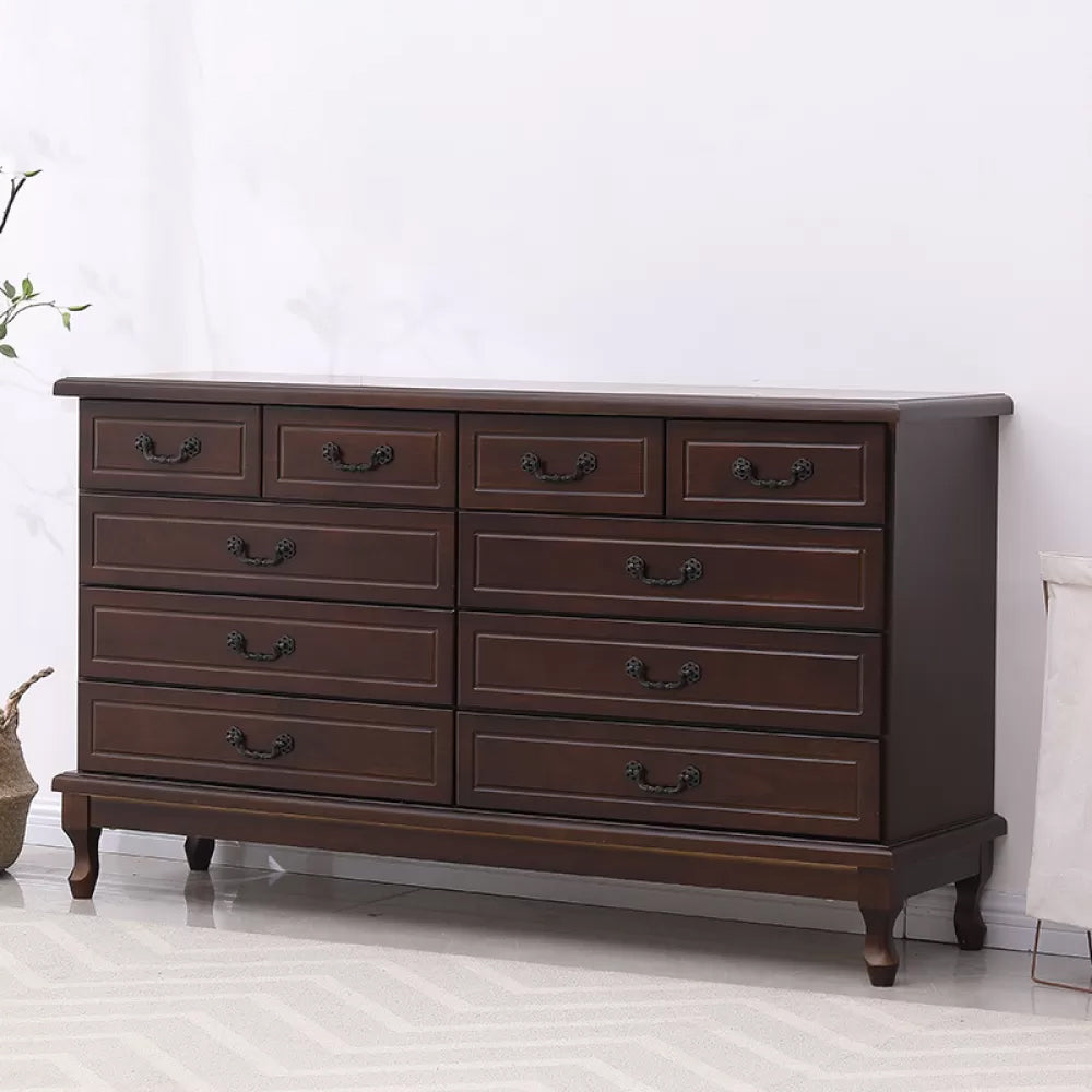 American Traditional Home Chest Solid Wood Storage Chest with Drawers