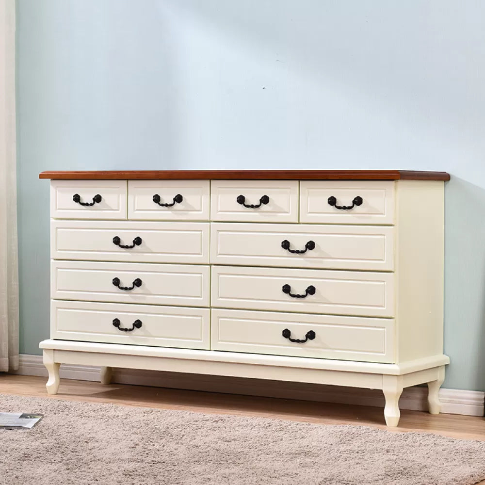 American Traditional Home Chest Solid Wood Storage Chest with Drawers