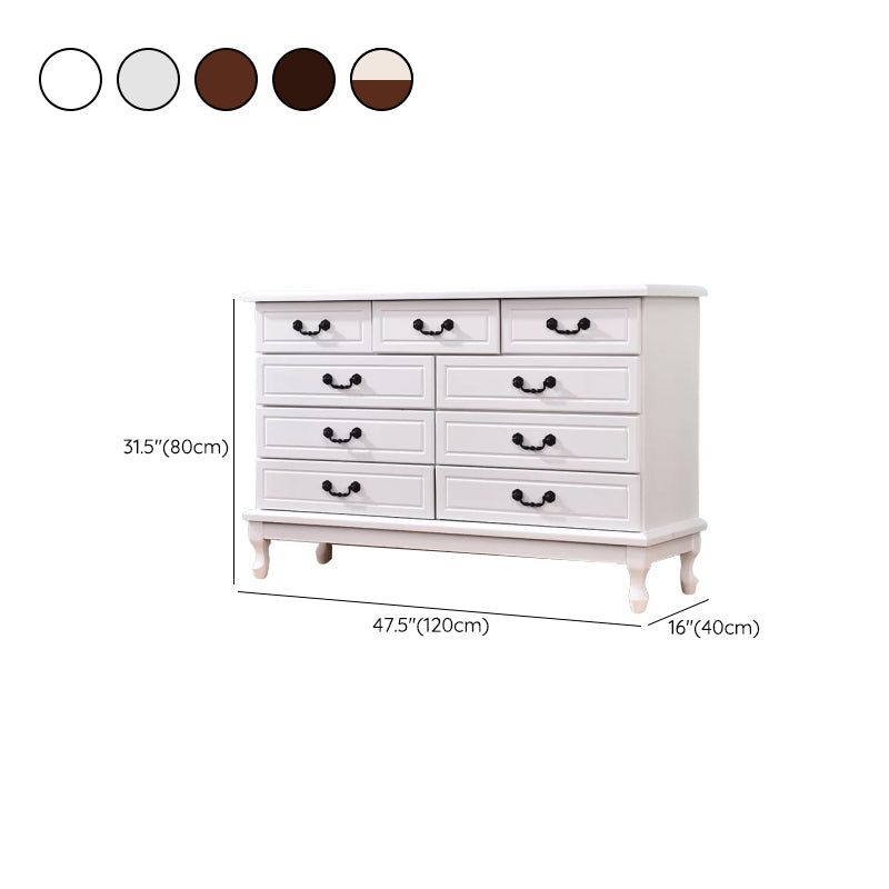 American Traditional Home Chest Solid Wood Storage Chest with Drawers