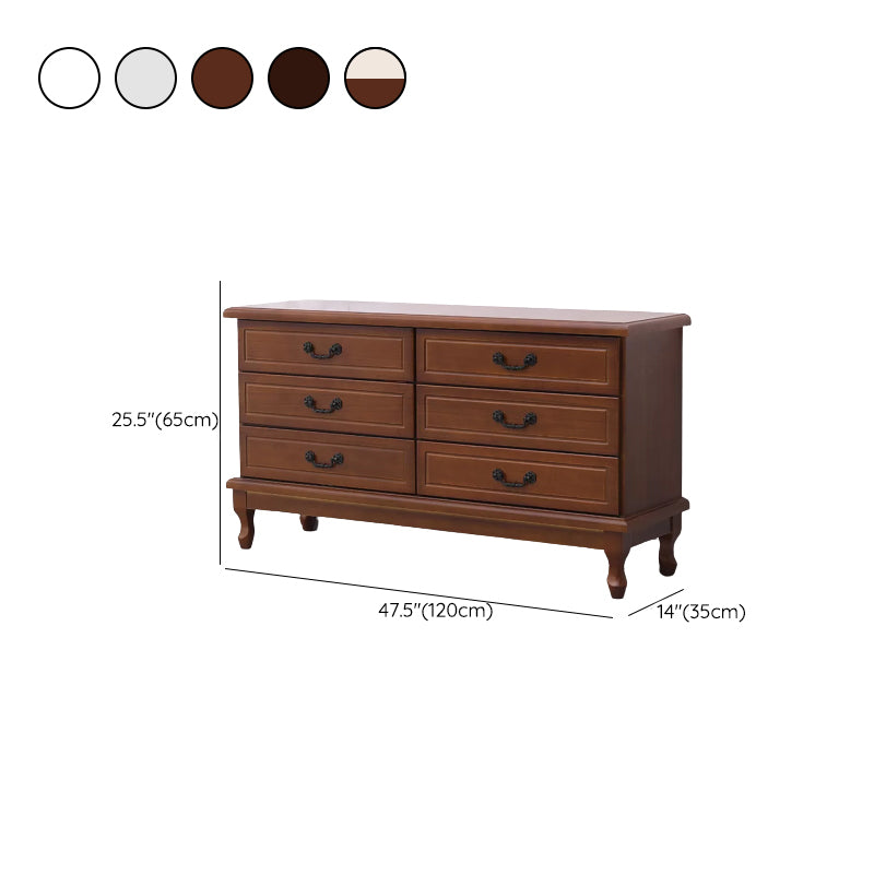 American Traditional Home Chest Solid Wood Storage Chest with Drawers