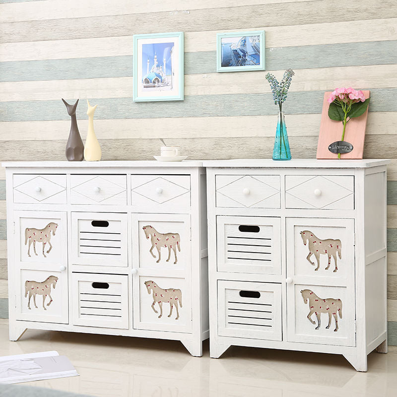 Nautical Bedroom Storage Chest Solid Wood Chest with Drawers