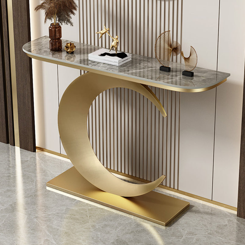 Marble Glam Console Accent Table Antique Finish Sofa Console Table