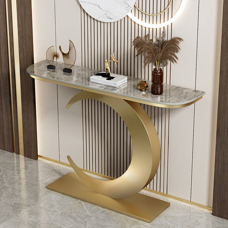 Marble Glam Console Accent Table Antique Finish Sofa Console Table